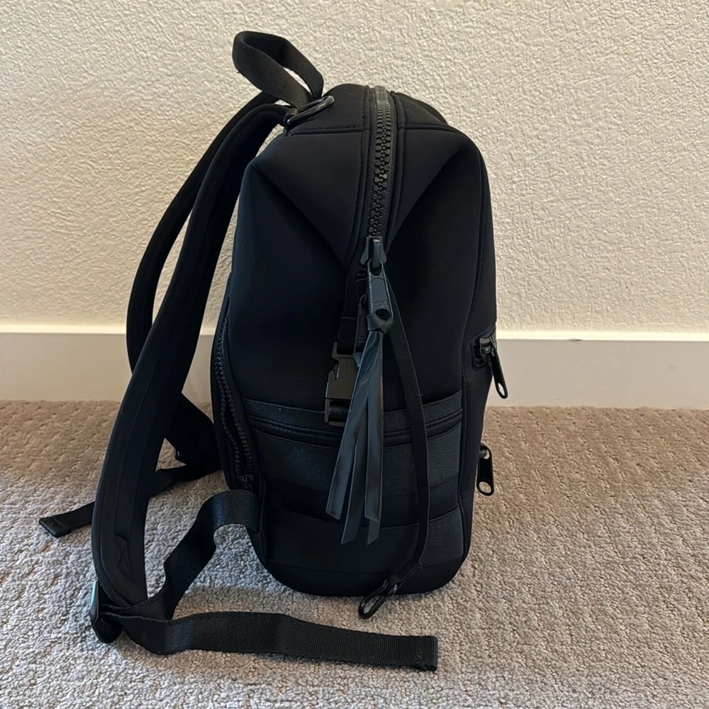Dagne Dover Black Neoprene Baby Bag Backpack